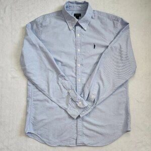 J CREW  Mens Light Blue Oxford Cotton Long Sleeve Button Down Dress Shirt Large